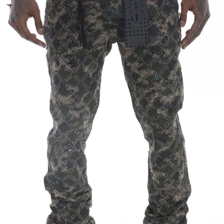 hinestone Covered Camo Stacked Flare