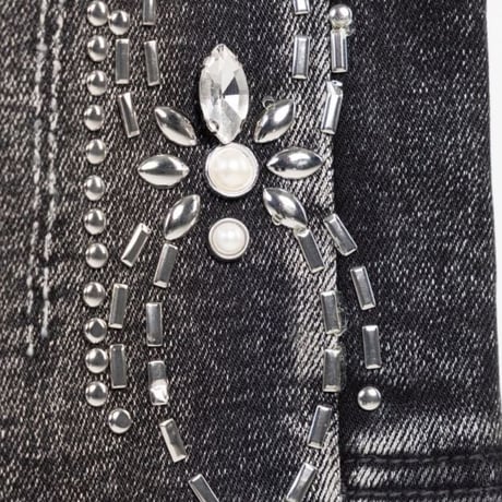 Obsidian Black Spider Denim Shorts
