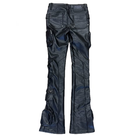 GUAPI Obsidian Black Cargo Leather Pant