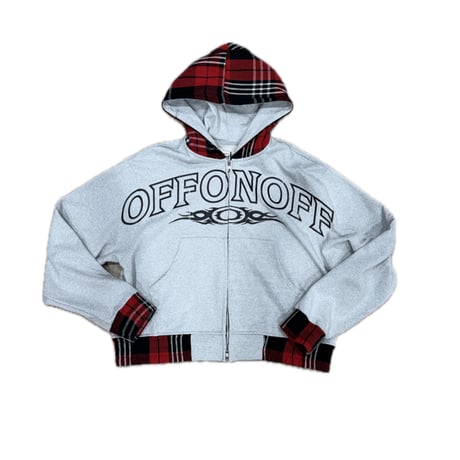 OFFONOFF TRIBAL LOGO FULLZIP HOODIE / GREY