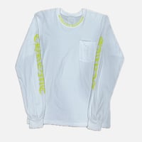 CHROME HEARTS Old English Neck Logo Neon Yellow Long Sleeve Tee