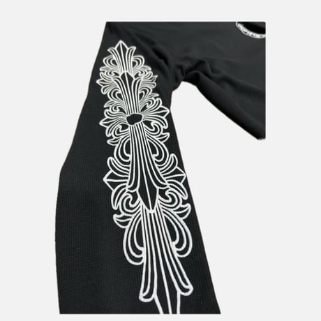 CHROME HEARTS 2025SS Floral Cross Horseshoe Thermal Long Sleeve Tee