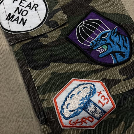 Patchwork Flared Cargo Pants