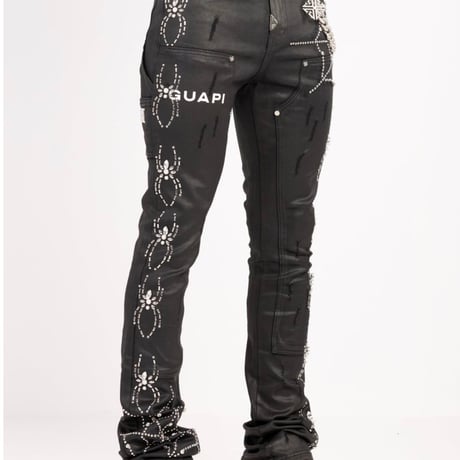 Obsidian Black Waxed Spider Denim