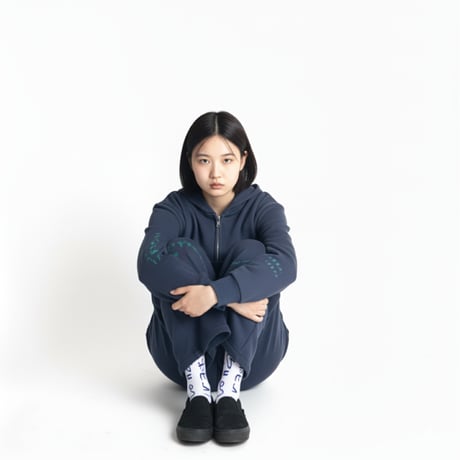 思いやり大事ソックス（青色）