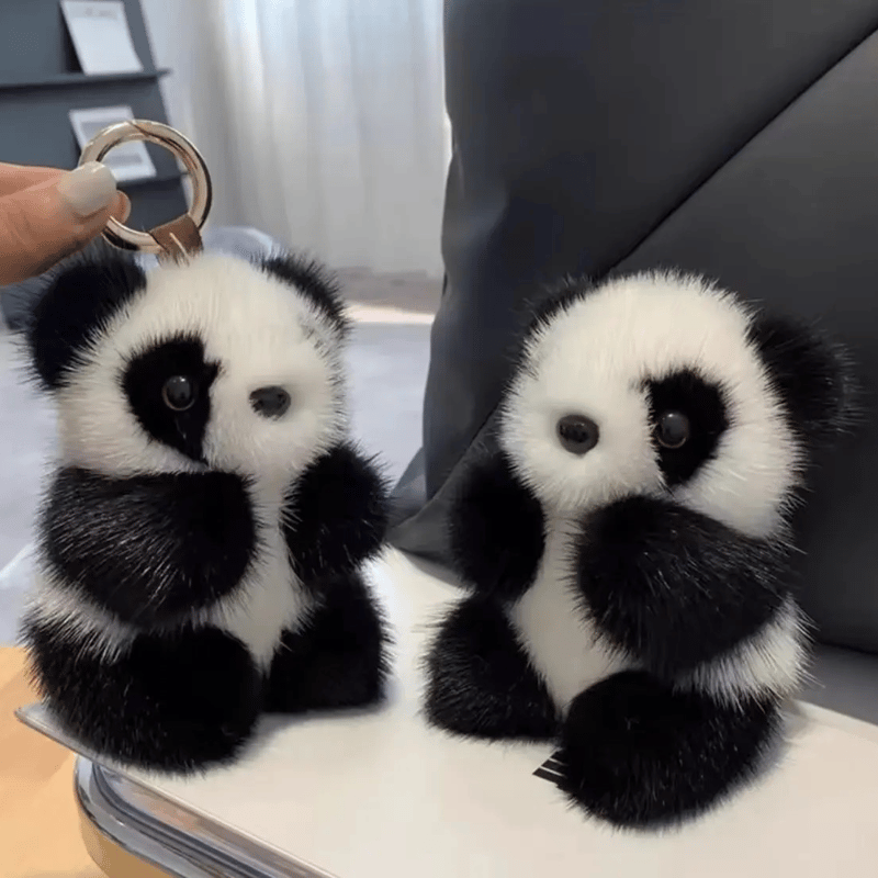 しあわせパンダ ほわほわパンダ チャーム キーホルダー 動物 もふもふ