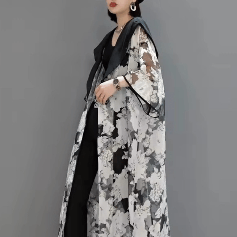 UV対策もお洒落も叶う花柄シースルー羽織｜大人のためのレースロング