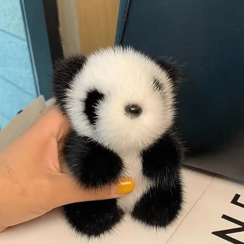 しあわせパンダ ほわほわパンダ チャーム キーホルダー 動物 もふもふ