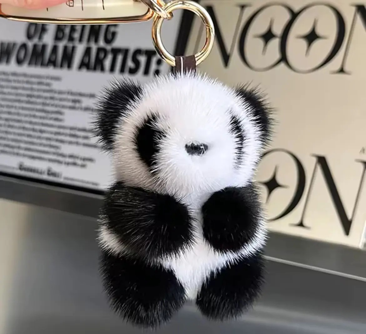 しあわせパンダ ほわほわパンダ チャーム キーホルダー 動物 もふもふ