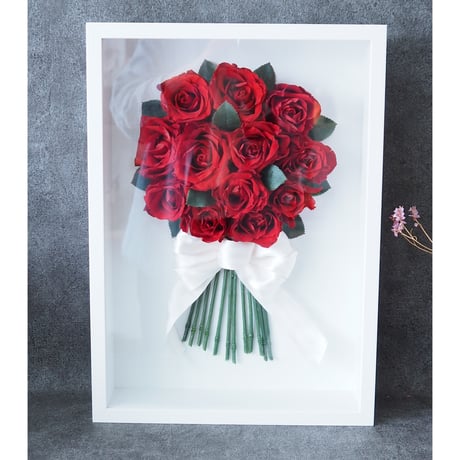 プリザーブドフラワー加工 1color薔薇専用フレームLサイズ(薔薇１色１０～２０輪専用）