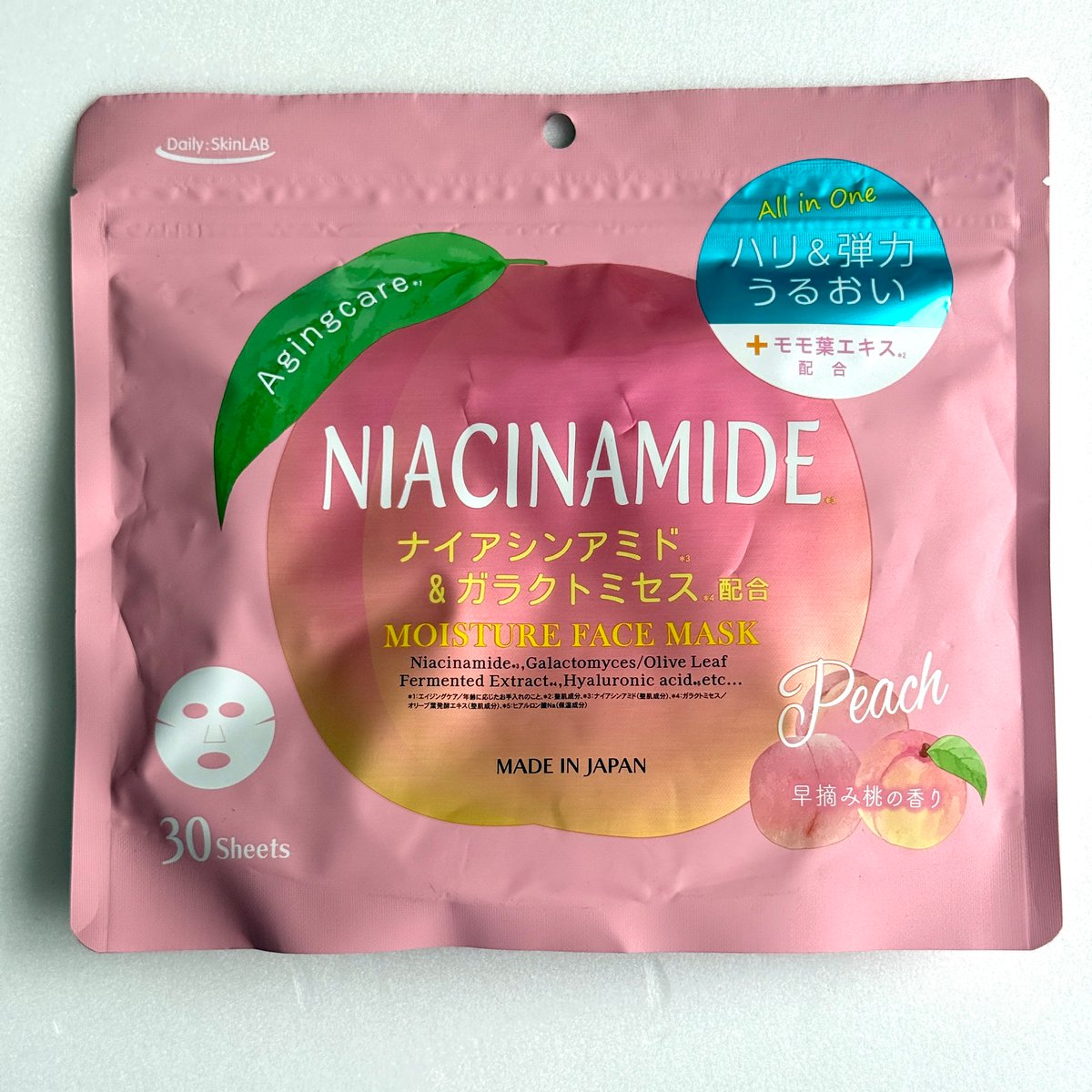 デイリースキンラボ ナイアシンアミド うるおい桃肌シートマスク 大