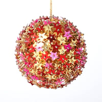 ビーズオーナメント　スター　ピンク×ゴールド／ORNAMENT BEADS STAR PINK x GOLD
