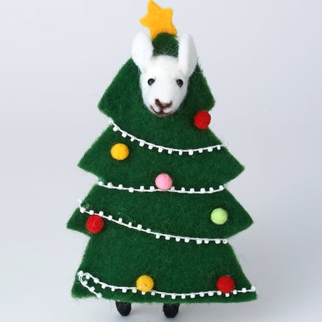 フェルトオーナメント　アルパカ　ツリー Ｓ／ORNAMENT WOOL FELT ALPACA TREE S