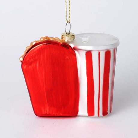 ガラスオーナメント　ハンバーガー　ドリンクセット／ORNAMENT GLASS HAMBURGER DRINK SET