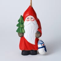 ウッドオーナメント　サンタ　レッド／ORNAMENT WOOD SANTA RED