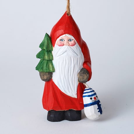 ウッドオーナメント　サンタ　レッド／ORNAMENT WOOD SANTA RED