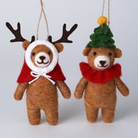 フェルトオーナメント　ペア　ベア／ORNAMENT WOOL FELT PAIR BEAR
