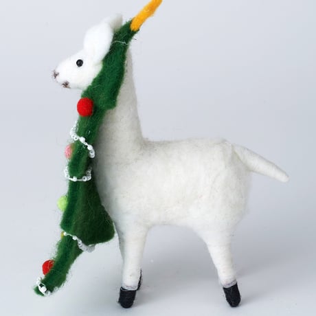 フェルトオーナメント　アルパカ　ツリー Ｓ／ORNAMENT WOOL FELT ALPACA TREE S