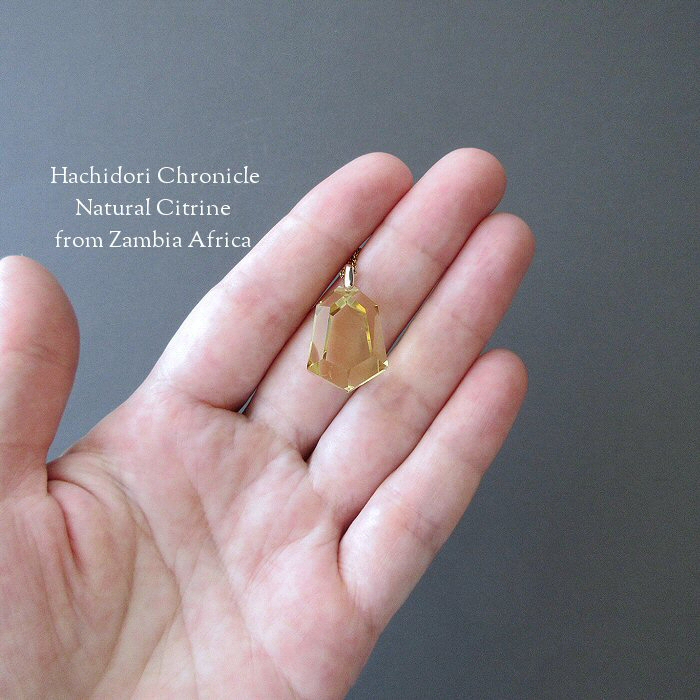 ★希少★ 非加熱シトリンクォーツインクォーツ　シトリン　ペンダントトップ 天然非加熱 ザンビア産 シトリン / 6角カット ペンダントトップ [pt