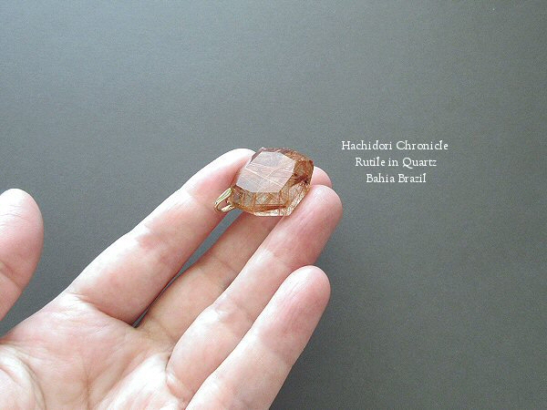 オレンジルチルクォーツ / 8角カット ペンダントトップ [pt-2914