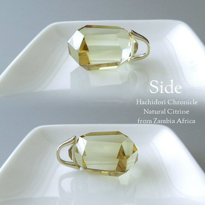 天然非加熱 ザンビア産 シトリン / 6角カット ペンダントトップ [pt