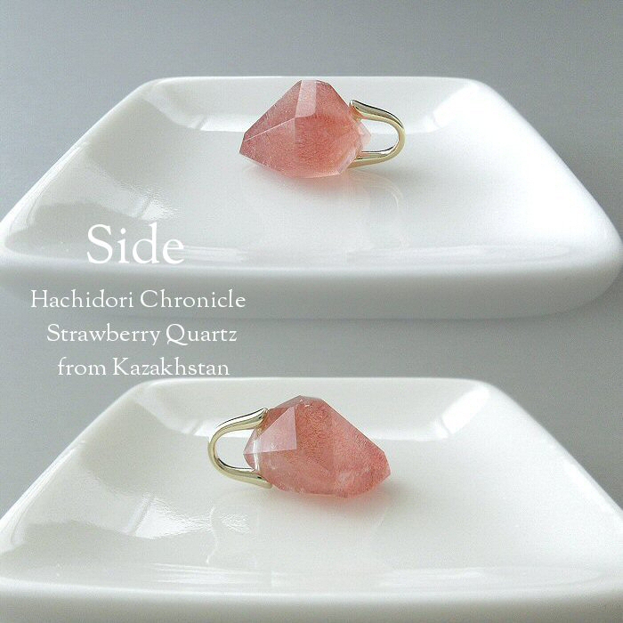カザフスタン産ストロベリークォーツ / 小粒 結晶カット ペンダント