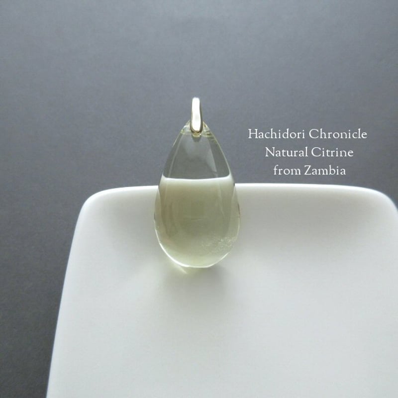 天然非加熱 ザンビア産 シトリン / 小さめ ドロップ ペンダント