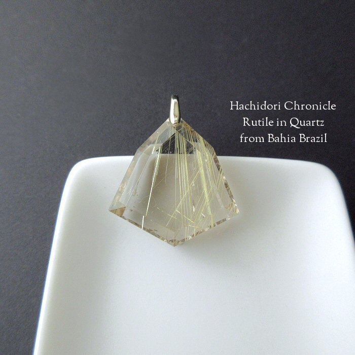 ルチルクォーツ / 6角カット ペンダントトップ [pt-2917] | ハチドリ