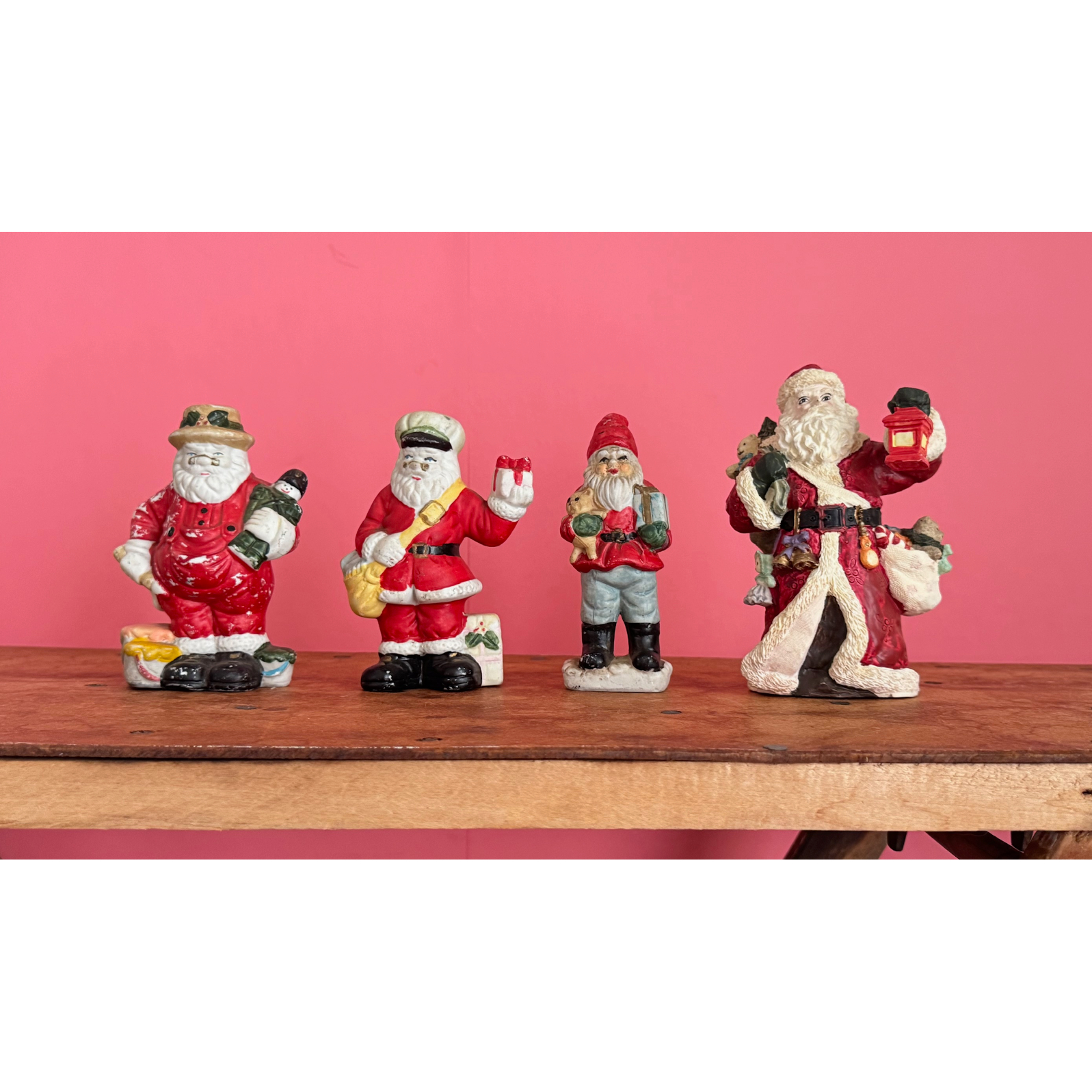 ヴィンテージ　クリスマスサンタクロース陶器置物 約25cm original