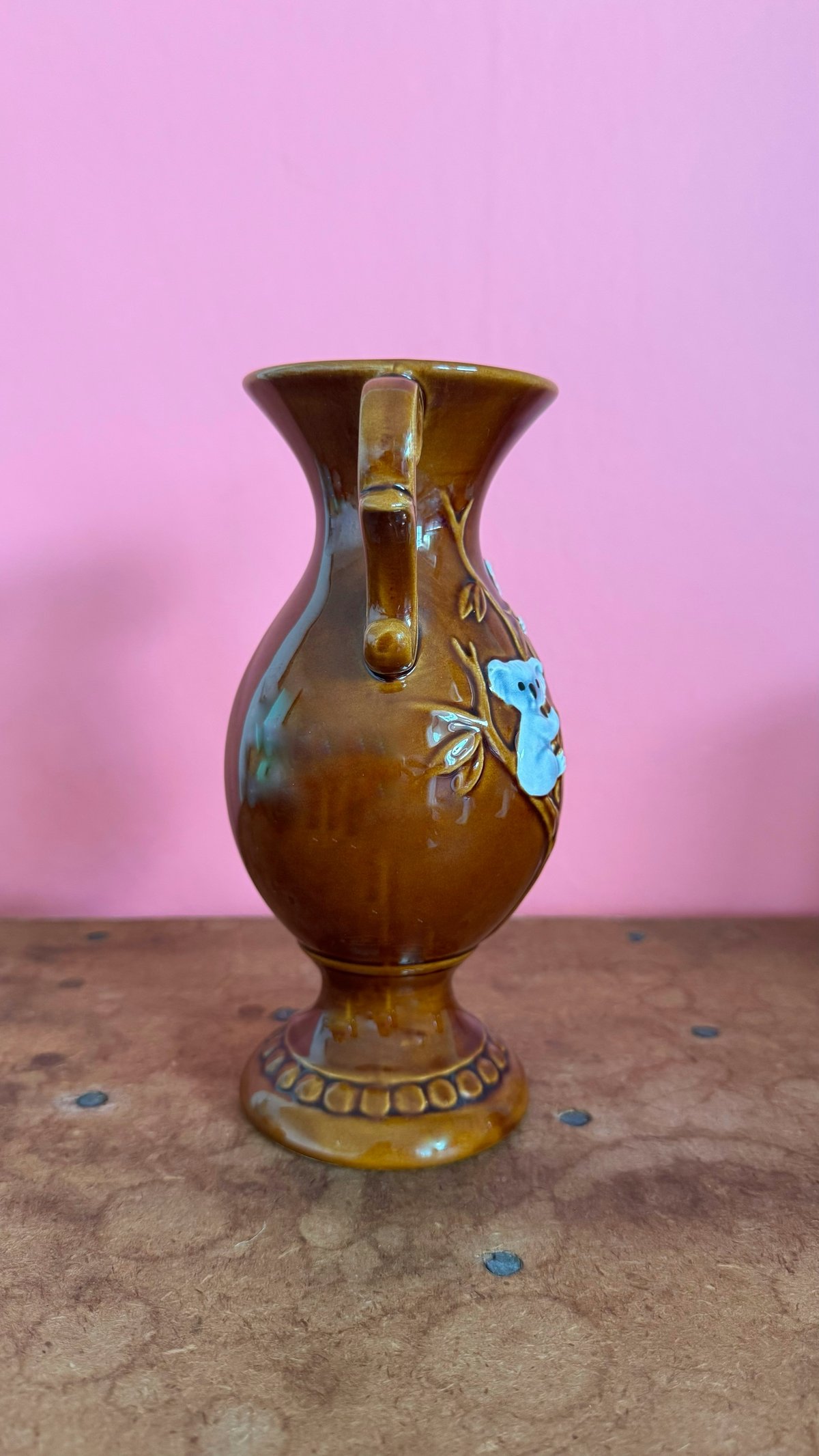 vintage】 Koala Motif Double-Handle Vase | teti