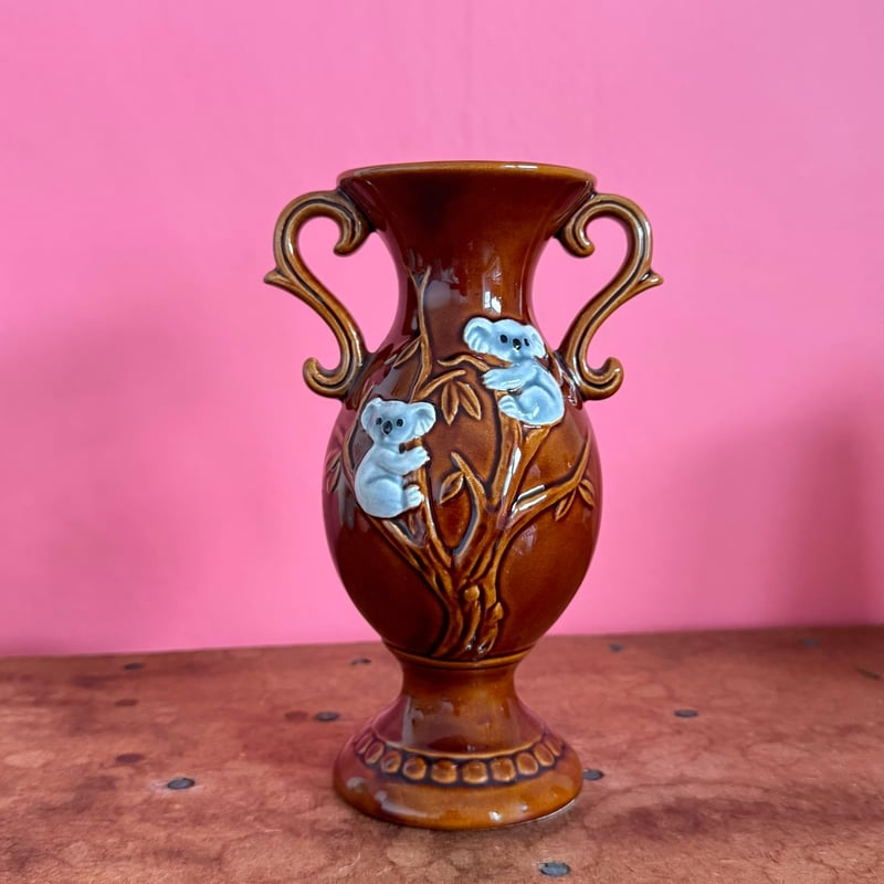 vintage】 Koala Motif Double-Handle Vase | teti