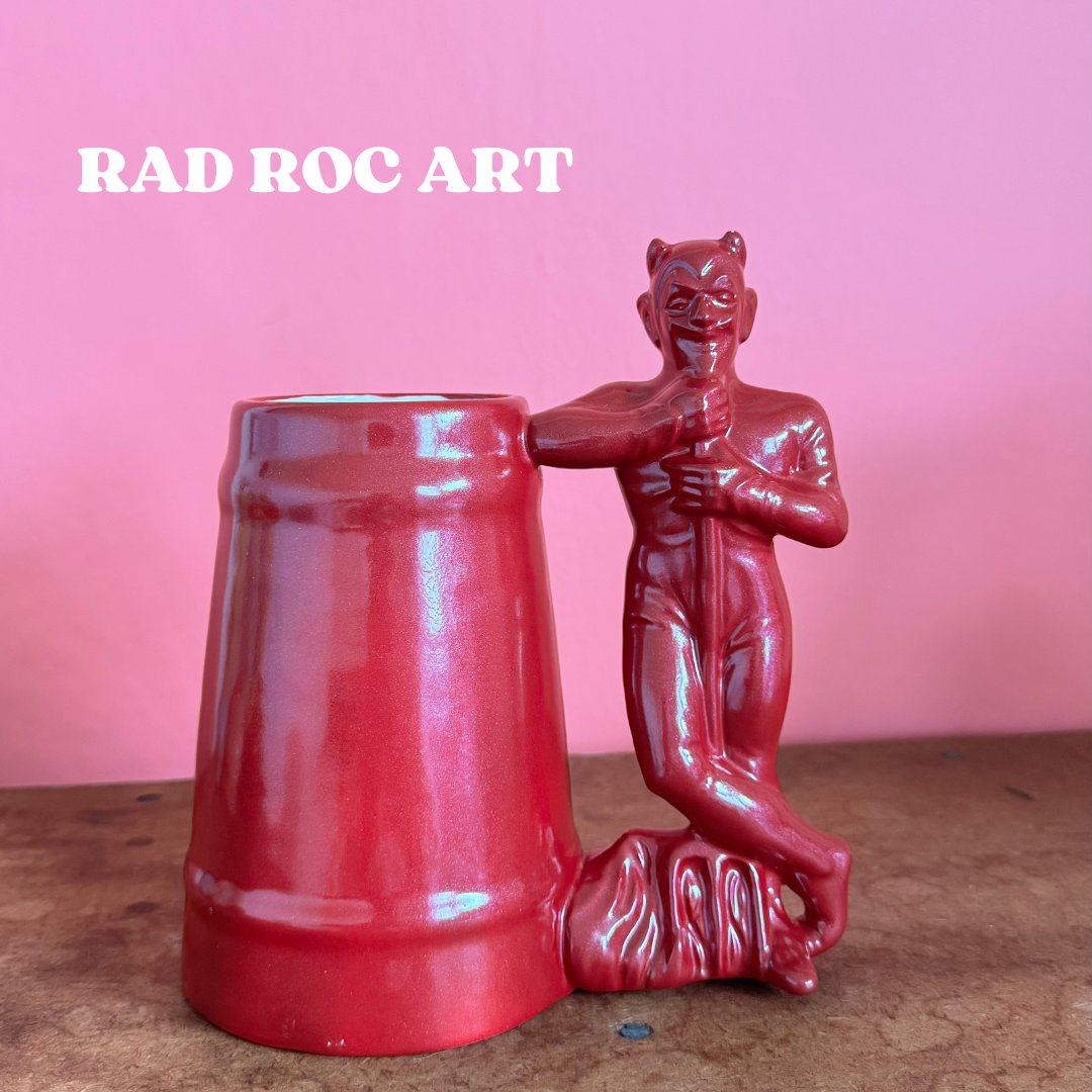 ビンテージ　デビル 悪魔　レッドデビル アンティーク　サタン　マグカップ vintage】RAD ROC ART レッドデビル マグカップ | teti