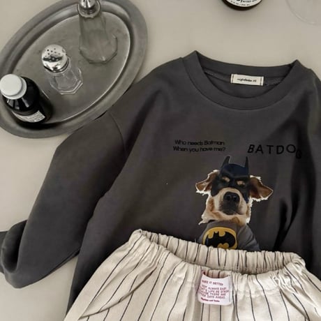 【先着SALE】韓国子供服　BATDOG ロングスリーブTシャツ【カラー:Gray】