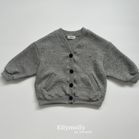 【11月Instagram受注アイテム】ELLY MOLLY韓国子供服 トレンド！ヨガートボックスカーディガン（メランジグレー）