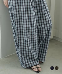 チェックカーブワイドパンツ