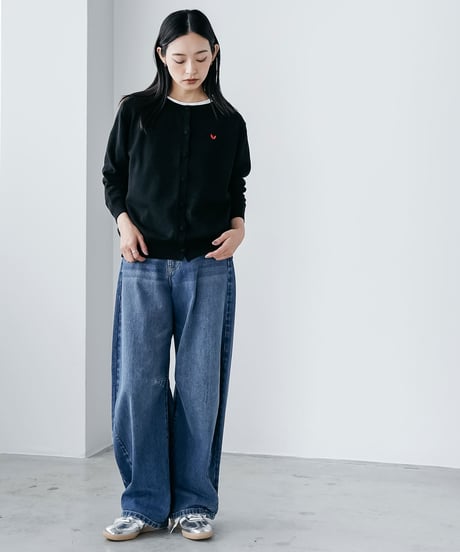 ハート刺繍ニットカーディガン