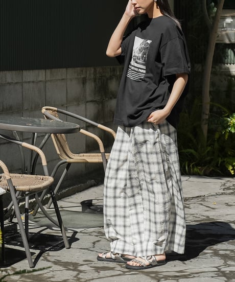 半袖シティスケープフォトプリントTシャツ