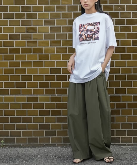 半袖カラーフォトプリントTシャツ