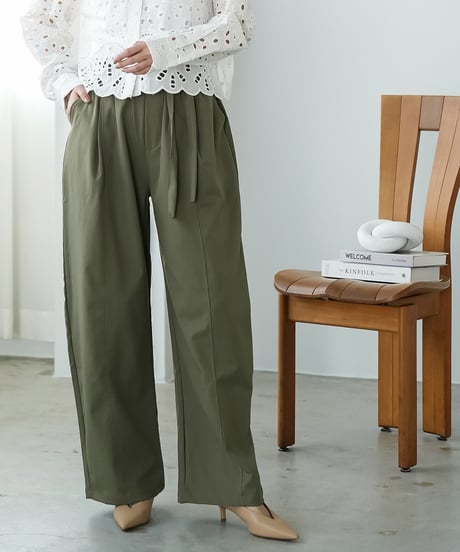 ベルト付きイージーカーブパンツ