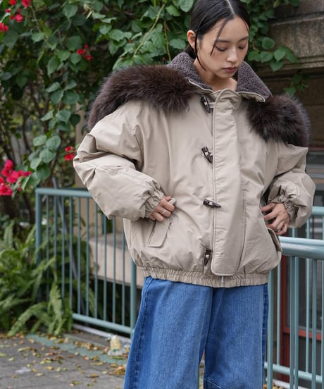 襟ファートグル中綿ジャケット
