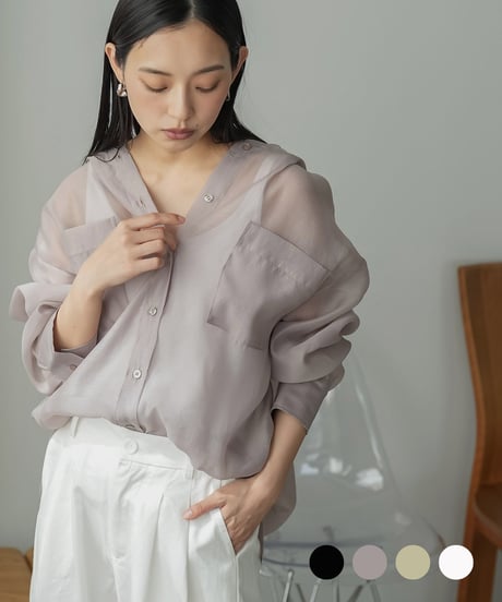 エステルボイルシアーフードシャツ