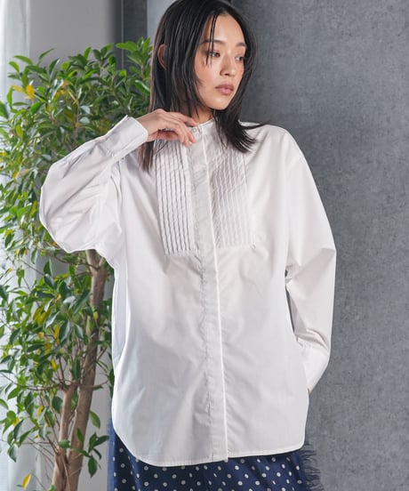 ノーカラータキシードシャツ