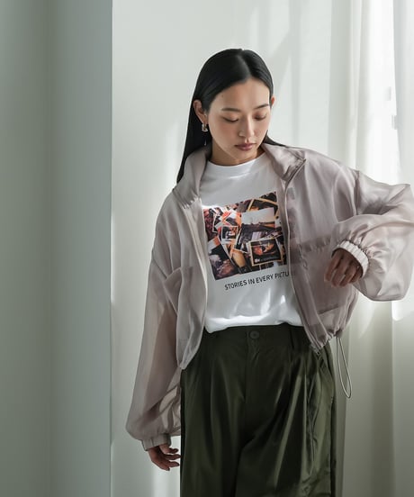 エステルボイルシアースタンドショートブルゾン