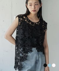 アシンメトリーレースベスト