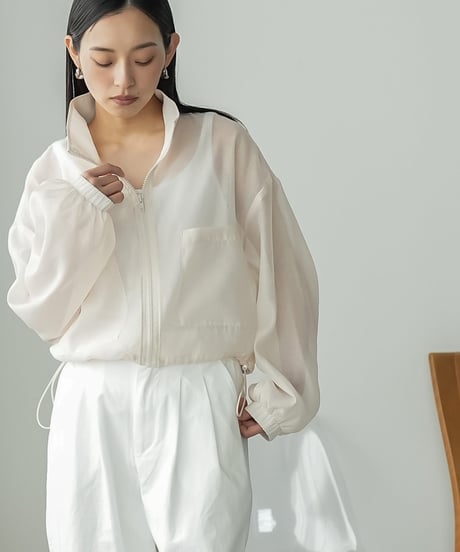 エステルボイルシアースタンドショートブルゾン