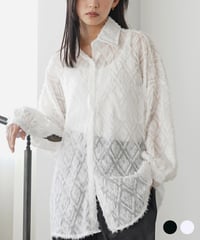 オーバーサイズシアーフリンジブラウス