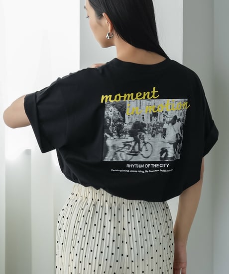 半袖バックプリントフォトTシャツ