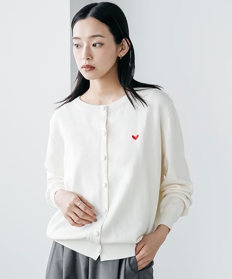 ハート刺繍ニットカーディガン