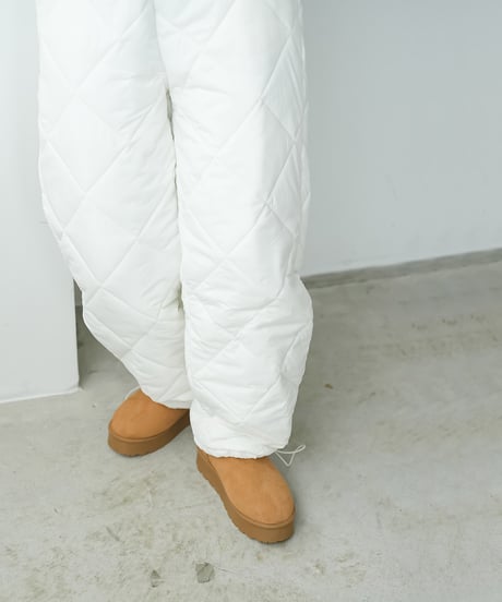 ダイヤキルト裾ドロスト中綿パンツ