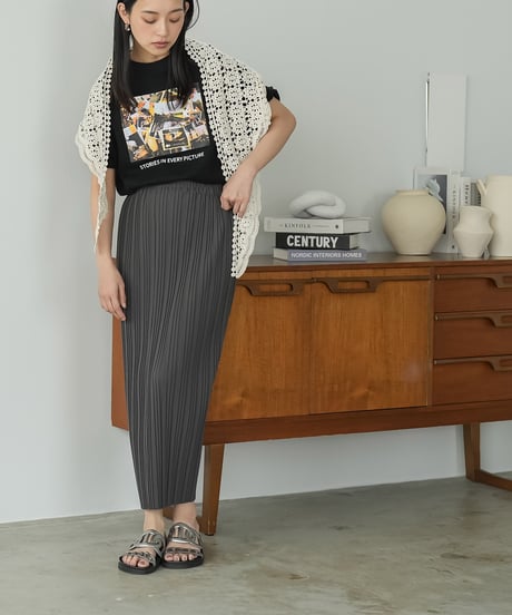半袖カラーフォトプリントTシャツ